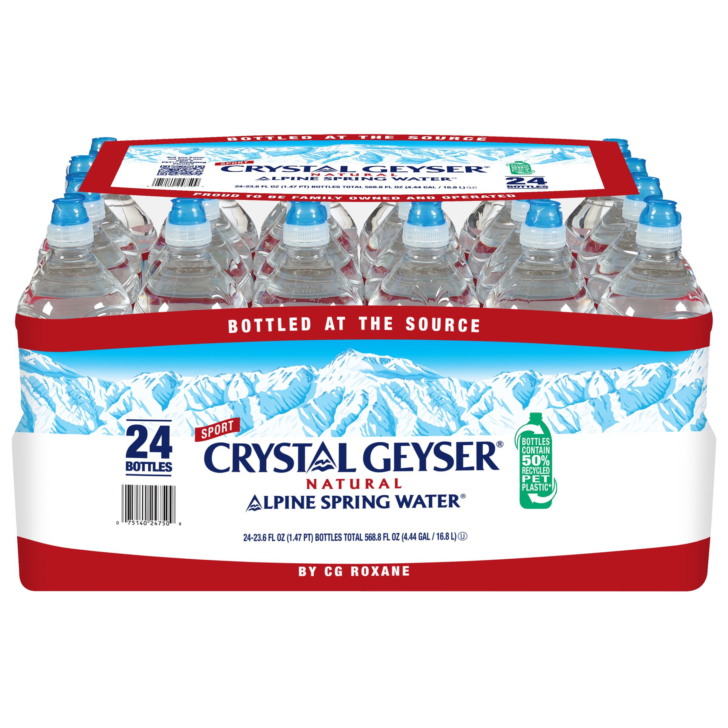 Crystal Geyser Alpine Spring Water 700ml, 24 pk.