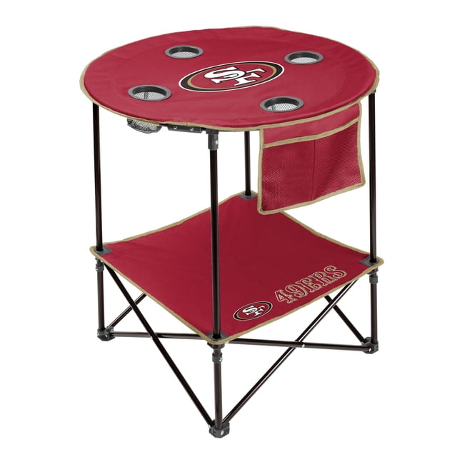 NFL 27.6" Round Tailgate Table with Shelf