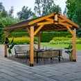 thumbnail image 1 of Backyard Discovery Norwood Cedar Gazebo with PowerPort, Choose Size, 1 of 14