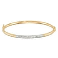 thumbnail image 1 of Diamond Cut Bangle Bracelet in 14K Two-Tone Gold, 4mm, 1 of 6