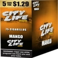 thumbnail image 1 of City Life Cigarillo Foil Pouch, Mango Pre-Priced $1.29 for 5 cigars, 15 pack, 1 of 2