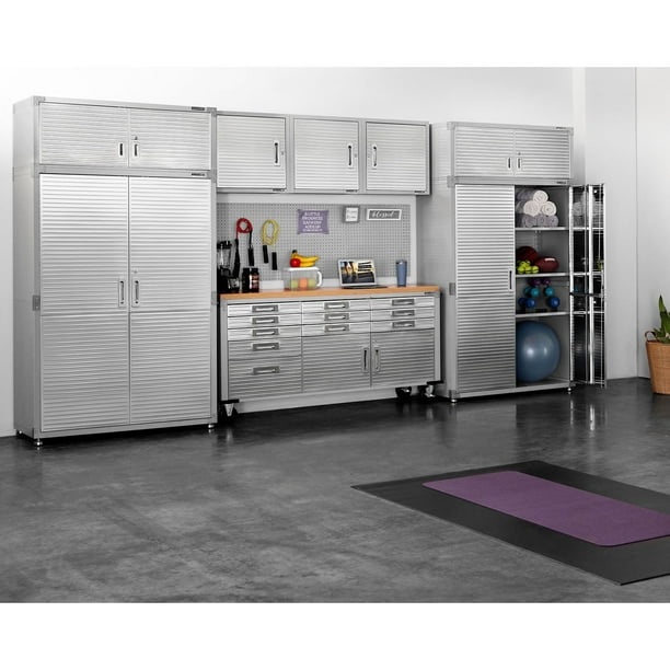 Seville Classics UltraHD 8-Piece Steel Garage Cabinet Storage Set