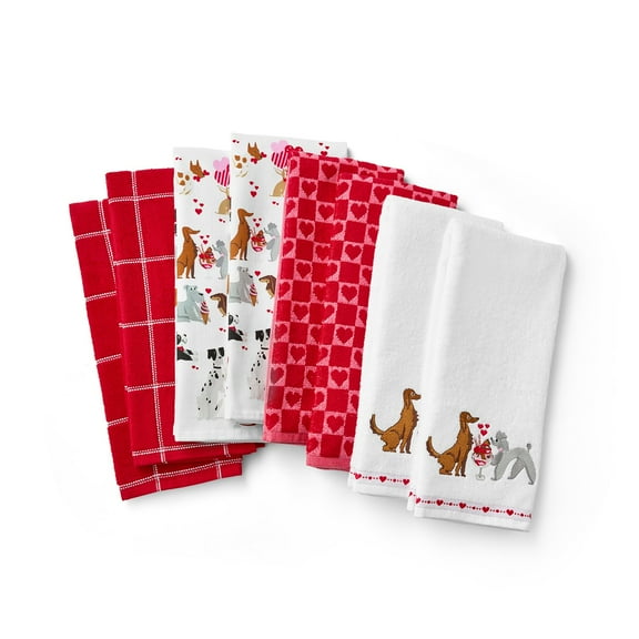 Member's Mark 8-Piece Kitchen Towel Set, Valentine's Day