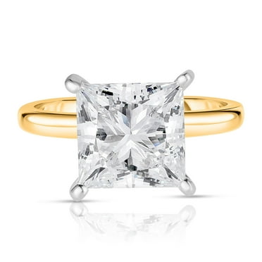 Lab Created Princess Cut Solitaire Diamond Ring