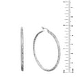 thumbnail image 6 of Diamond Cut Hoop Earrings in Sterling Silver, 6 of 6