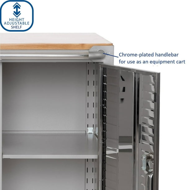 Seville Classics UltraHD 2 Door Rolling Cabinet, 28
