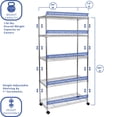 thumbnail image 2 of Seville Classics 5-Tier Steel Wire Shelving, 30" x 14" x 60" H, 2 of 9