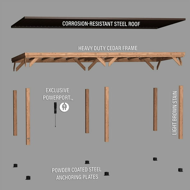 Backyard Discovery Arcadia Cedar Gazebo with PowerPort, Choose