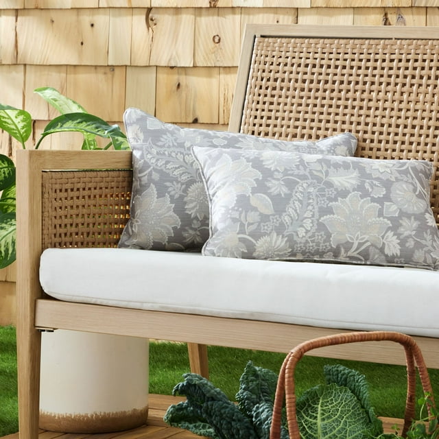 Martha Stewart Distressed Jacobean Indoor/Outdoor Decorative Pillow, Set of 2, Choose Size