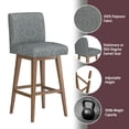 thumbnail image 5 of HH2 Home Parson Wood Adjustable Height Swivel Bar Stool, 5 of 19