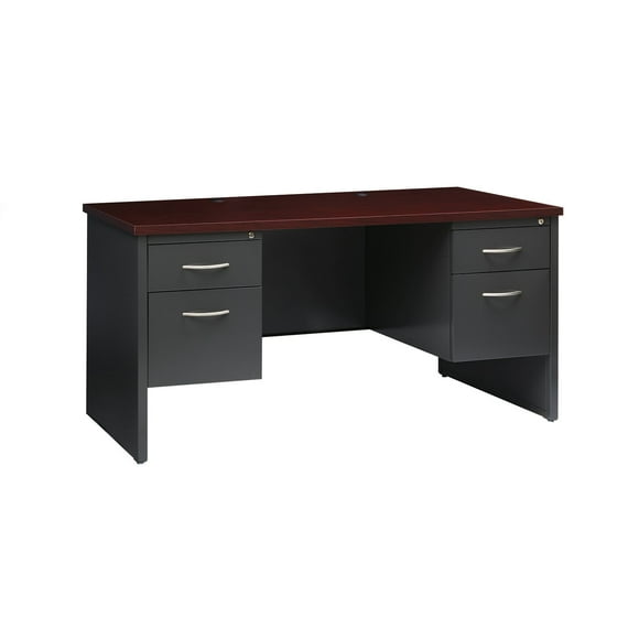 Hirsh Executive Office Modular Double Pedestal File Office Desk, Choose Color