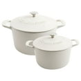 thumbnail image 2 of Martha Stewart 4-Quart and 7-Quart Enamel on Cast Iron Dutch Ovens, 2 Pack (Assorted Colors), 2 of 8