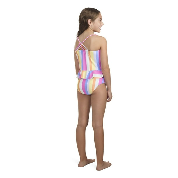 Hurley Girls 2-Piece Braided Ruffle Tankini Swim Set - Samsclub.com