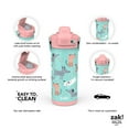 thumbnail image 7 of Zak Designs 14-oz. Stainless Steel Double Wall Beacon Straw Bottle for Kids, 2-Piece Set (Choose Color), 7 of 9
