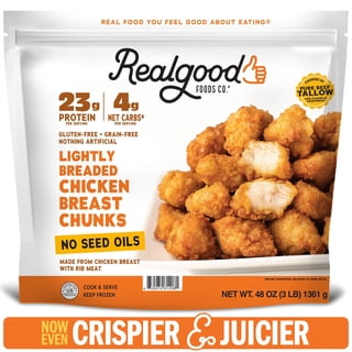 Real Good Foods Lightly Breaded Chicken Breast Chunks, Frozen, 3 lbs.