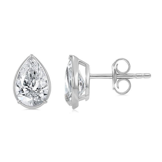 Lab Created Fancy Cut Diamond Stud Earrings in 14K Gold