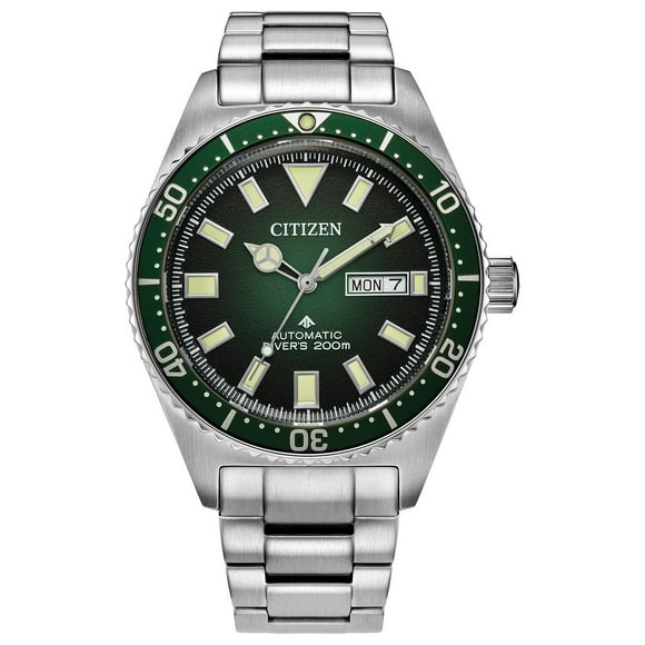 Citizen Automatic Men's Promaster Dive Sea Auto Silver-Tone Stainless Steel Bracelet Green Dial
