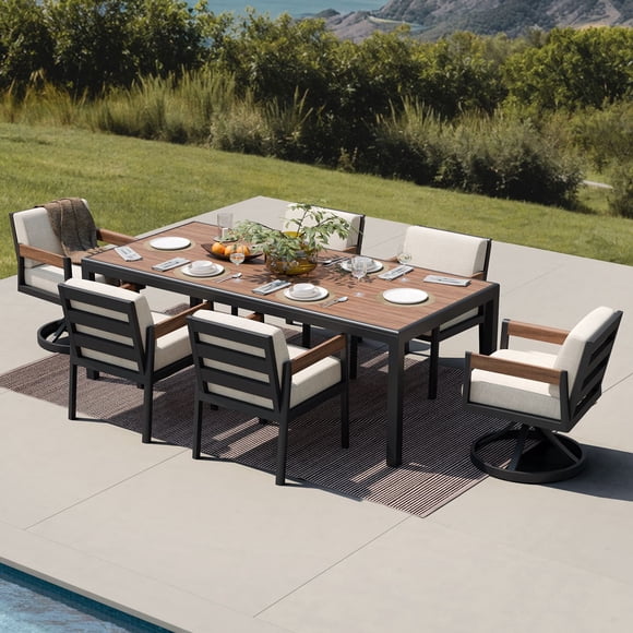 Mirador Nassau Patio Dining Set with Sunbrella Fabric, 7pc