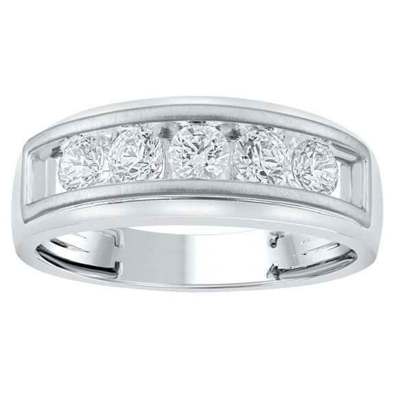 0.96CT. T.W. Round Cut 5-Stone Mens Diamond Band in 14K Gold