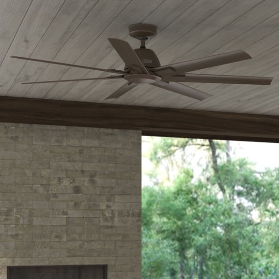 Hunter Downtown ENERGY STAR® Matte Bronze Damp Rated Ceiling Fan and Wall Control. Assorted Sizes