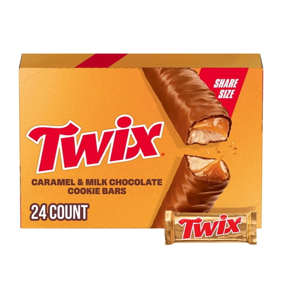 Twix Caramel Cookie Chocolate Candy Bars, Share Size, 3.02 oz., 24 pk.