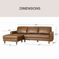 thumbnail image 4 of Jasper Mid-Century Top-Grain Leather Sectional, Camel, 4 of 10