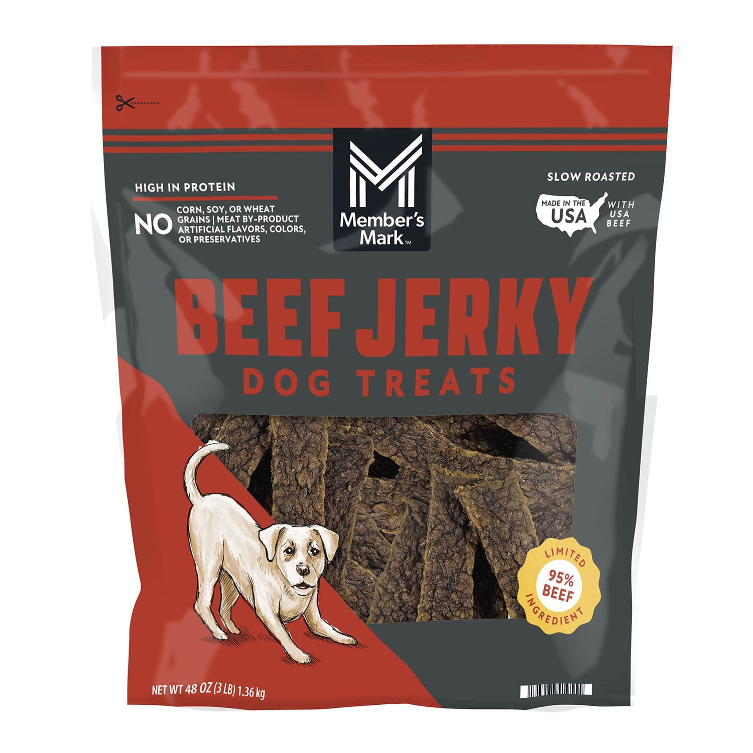 Member's Mark Beef Jerky Dog Treats, 48