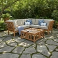 thumbnail image 1 of Cambridge Casual Catalina Teak Sofa Set with Cushions, 6pc, 1 of 11