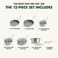 thumbnail image 5 of Greenpan 12-Piece Chatham Stainless Steel Ceramic Nonstick Cookware Set, PFAS Free, 5 of 10