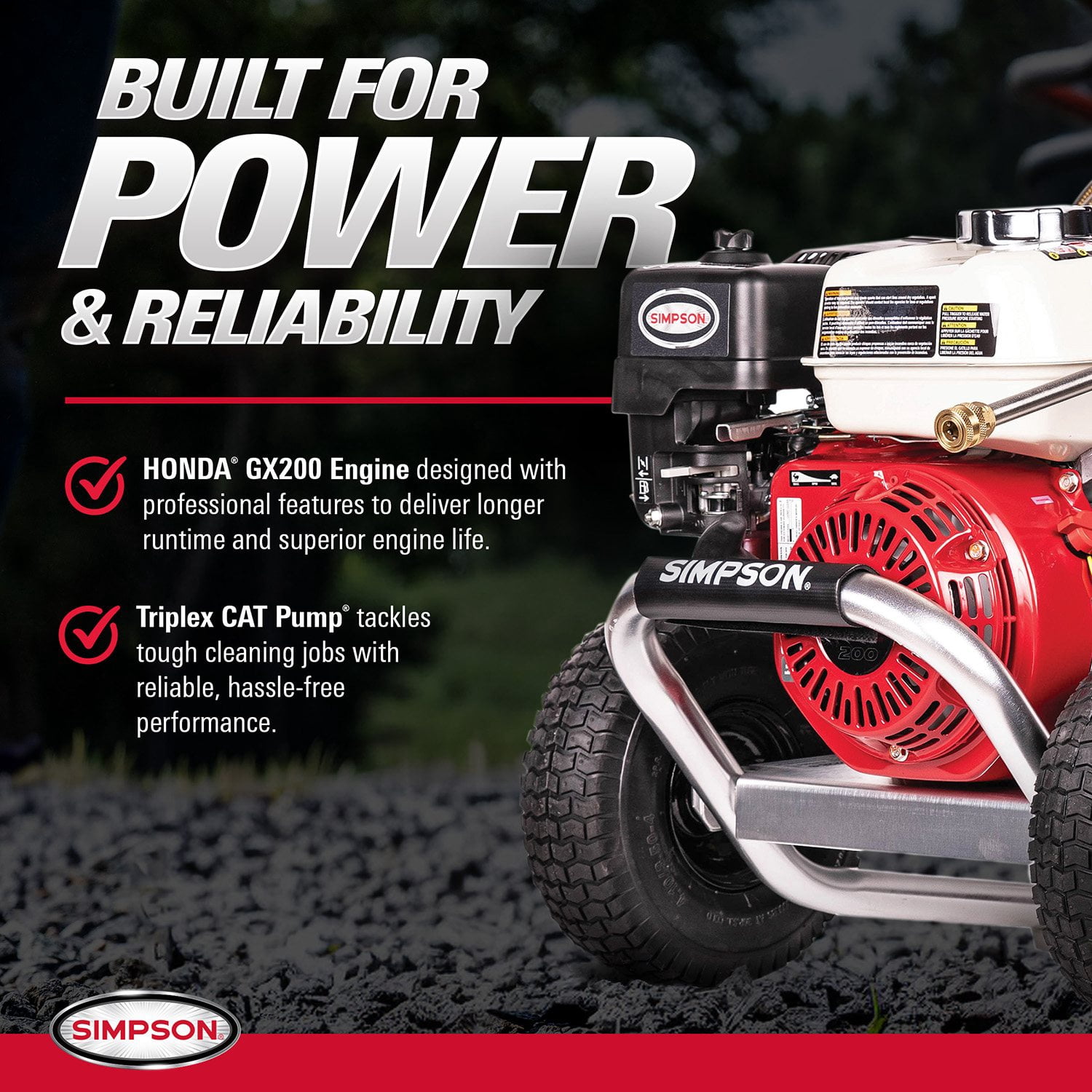 Aluminum ALH3228(-S) 49-State 3400 PSI at 2.5 GPM HONDA® GX200