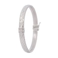thumbnail image 4 of Italian Diamond Cut Satin Finish Matte Bangle in Sterling Silver, 4 of 8