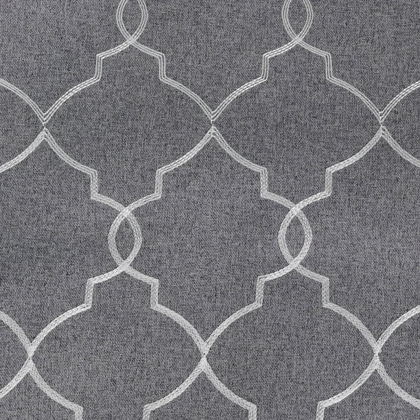 Aria Embroidery Window Panel Curtains (Pair) 5