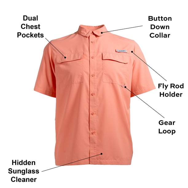 Habit Men's Short Sleeve 50+ UPF Fishing Shirt - Samsclub.com