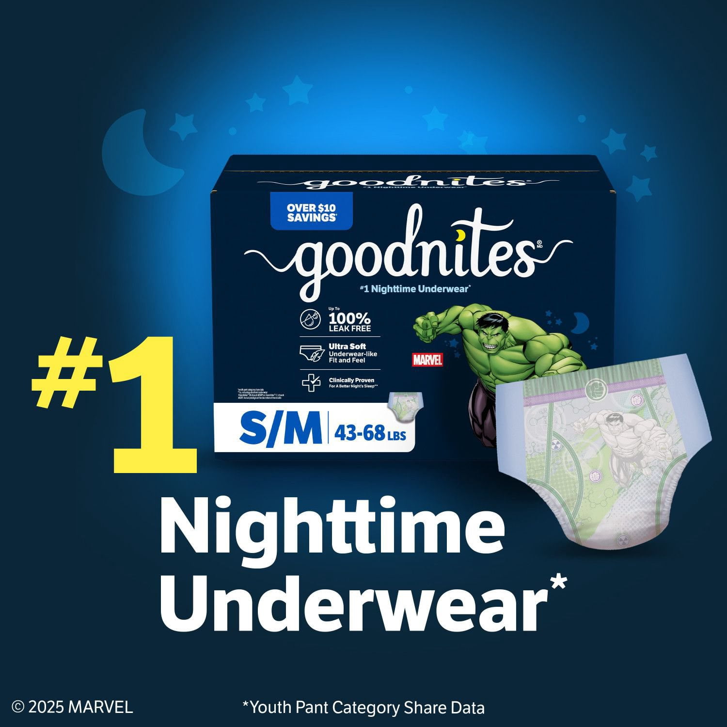 Goodnites Nighttime Bedwetting Underwear for Boys, Sizes Extra