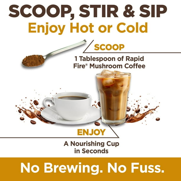 Rapid Fire Mushroom Instant Coffee, French Roast, 15.87 oz
