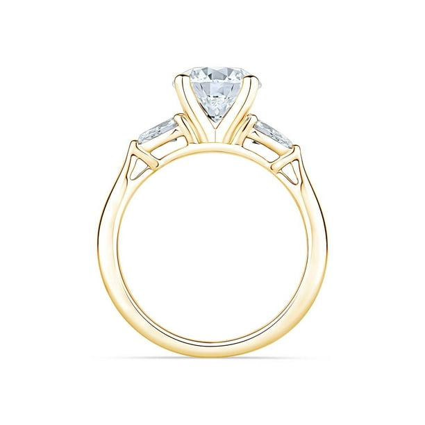 Lab Created Diamond Three Stone Ring in 18K Gold, 2.37 C.T.W.T.