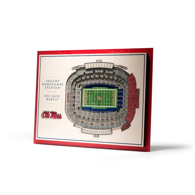 YouTheFan Mississippi Rebels 17"x13" 3D 5 Layer Stadium View Wall Art