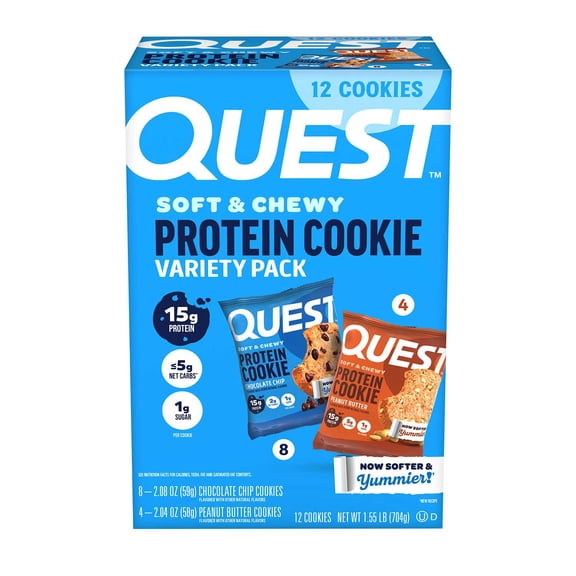 Quest Soft & Chewy 15g Protein Cookie, Variety Pack, 12 ct.