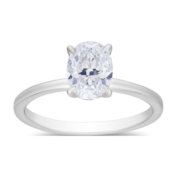 Oval Cut Solitaire Diamond Ring in 18K Gold
