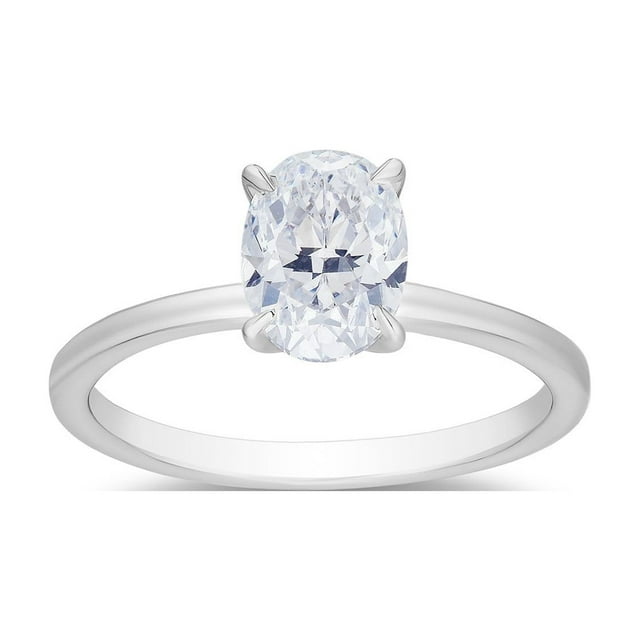 Oval Cut Solitaire Diamond Ring in 18K Gold