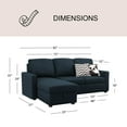 thumbnail image 4 of Lincoln Fabric Reversible Storage Sectional with Pullout Bed, Assorted Colors, 4 of 11