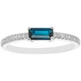 thumbnail image 1 of Baguette Cut Gemstone and 0.10 CT. T.W. Diamond Ring in 14K Gold, 1 of 5