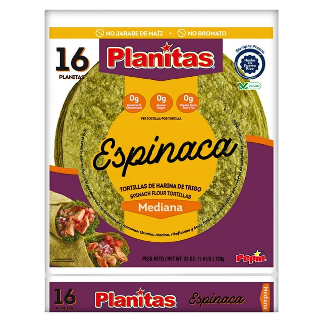 Planitas Spinach Tortillas, 16 ct.