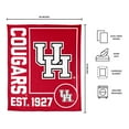 thumbnail image 3 of Logo Brands Houston Cougars 60"x70" Super Plush Blanket, 3 of 6