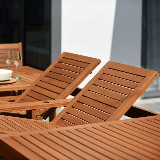Amazonia Logan Outdoor Dining Set Teak Finish, Choose Size