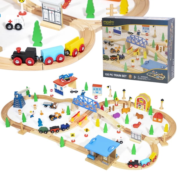 Maxim Enterprise Wooden Train Set, 100 pc. - Samsclub.com