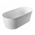thumbnail image 1 of A&E Bath and Shower Kara 59in or 67in Freestanding Bathtub with Center Drain in White Acrylic High‑Gloss, 1 of 12