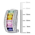 thumbnail image 3 of Multi-Color Created Sapphire Cuff Earrings in Sterling Silver, 3 of 5