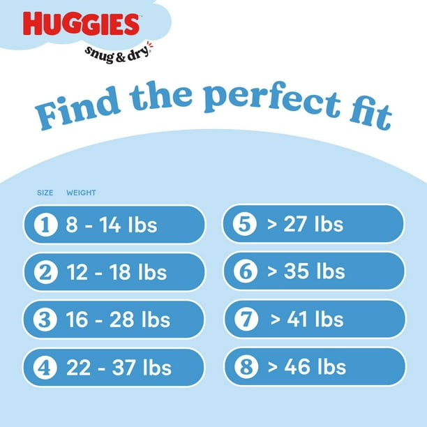 Huggies Snug Dry Baby Diapers, Sizes 3-8