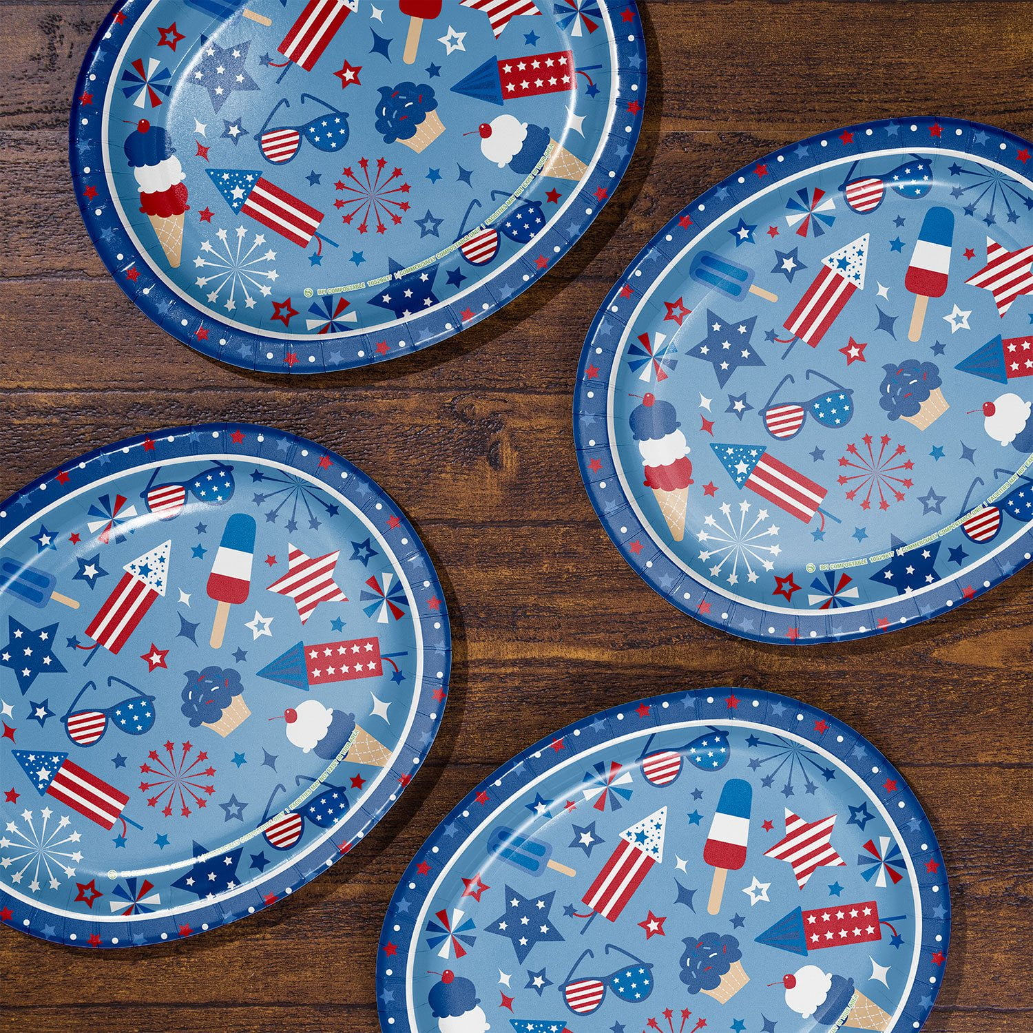 Amscan Patriotic Star Shaped Paper Plates - 10.5x10.5 Inch Red, White, And Blue Party Plates, 10ct - View #10